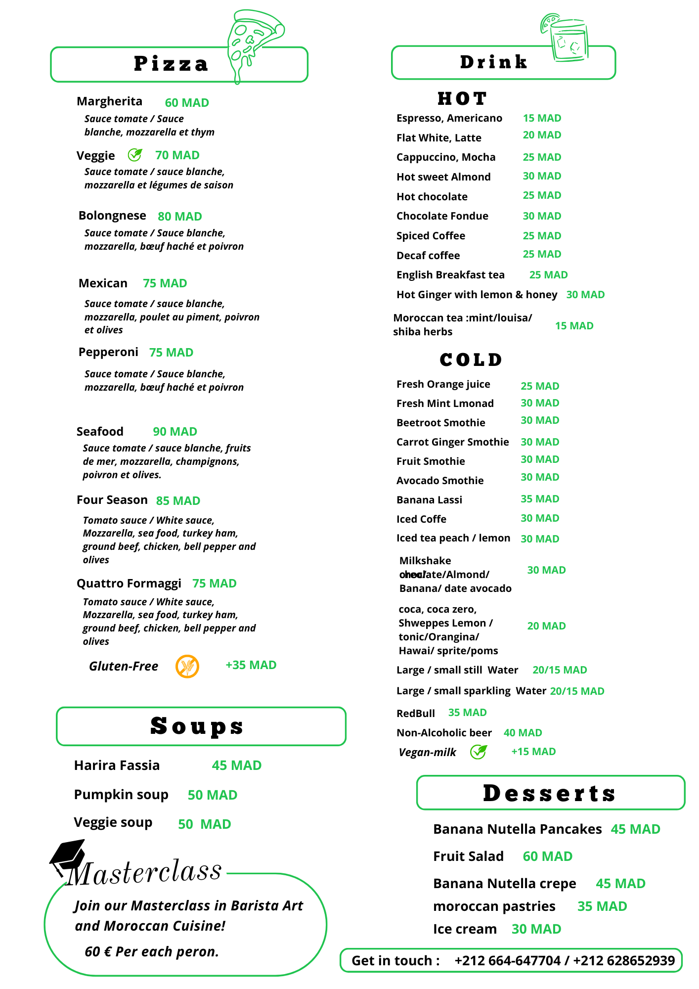 moorish cabana menu
